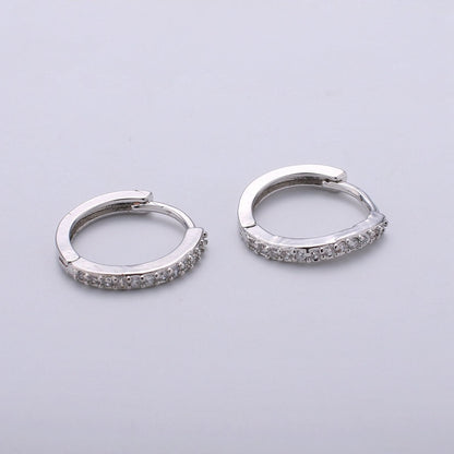 14k Gold Filled Thin Mini Ear Huggie Hoop Earrings, GOLD - micro pave cz cartilage hoops Earring K-498 K-499