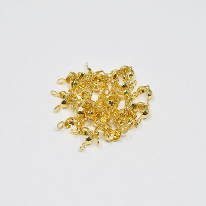 14K Gold Filled Tiny Crimp Beads Knot Covers For Jewelry Making in Gold &amp; Silver | L166