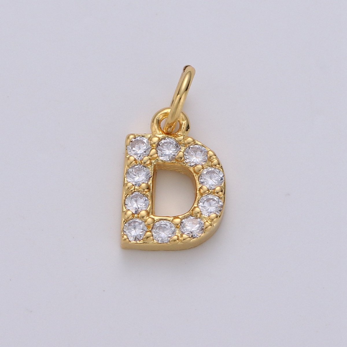 14k Gold Filled Tiny CZ Initial, Letter Alphabet Micro Pave charms Dainty Gold Cubic Pendant Charm for Necklace Bracelet Earring Add on A-099 to A-111