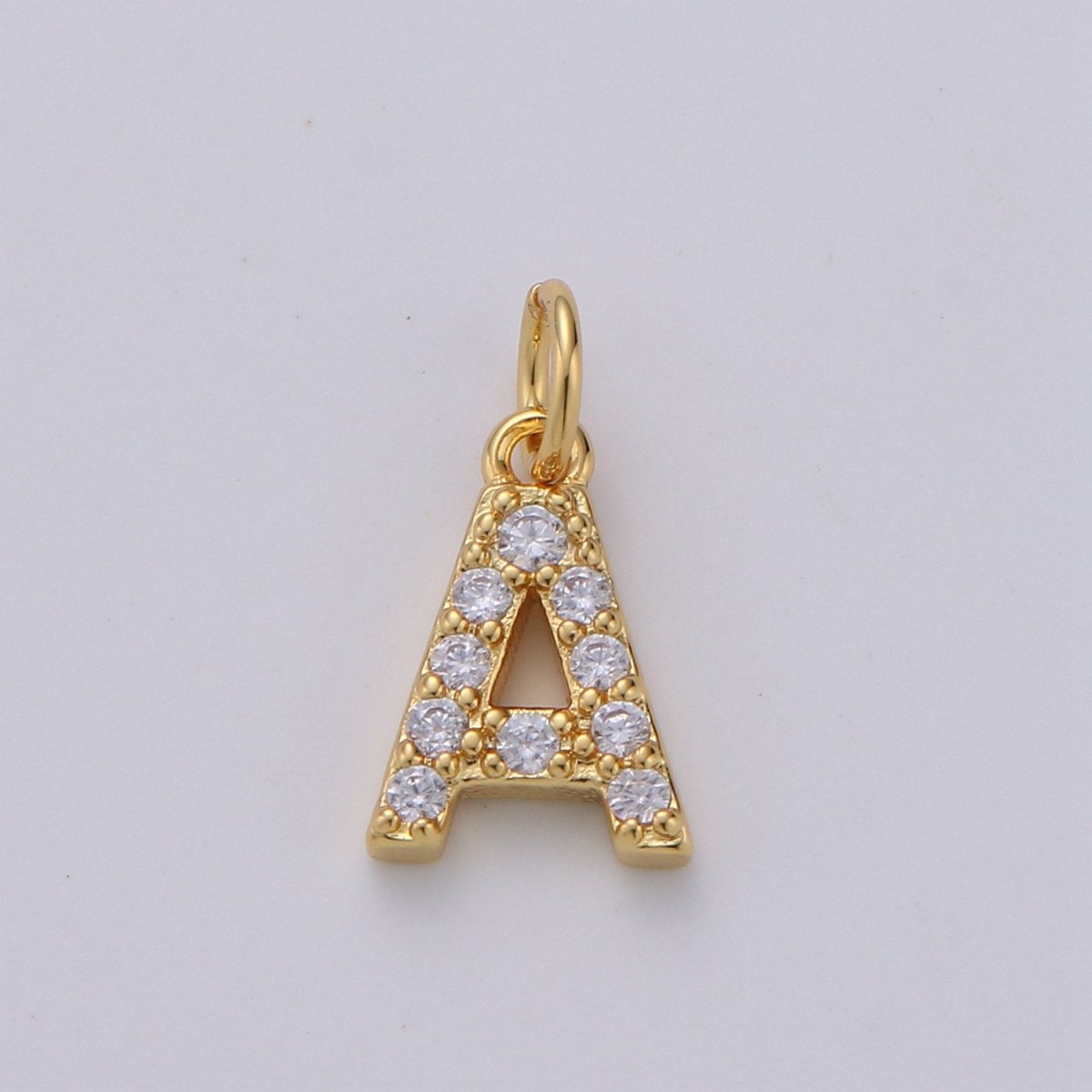 14k Gold Filled Tiny CZ Initial, Letter Alphabet Micro Pave charms Dainty Gold Cubic Pendant Charm for Necklace Bracelet Earring Add on A-099 to A-111