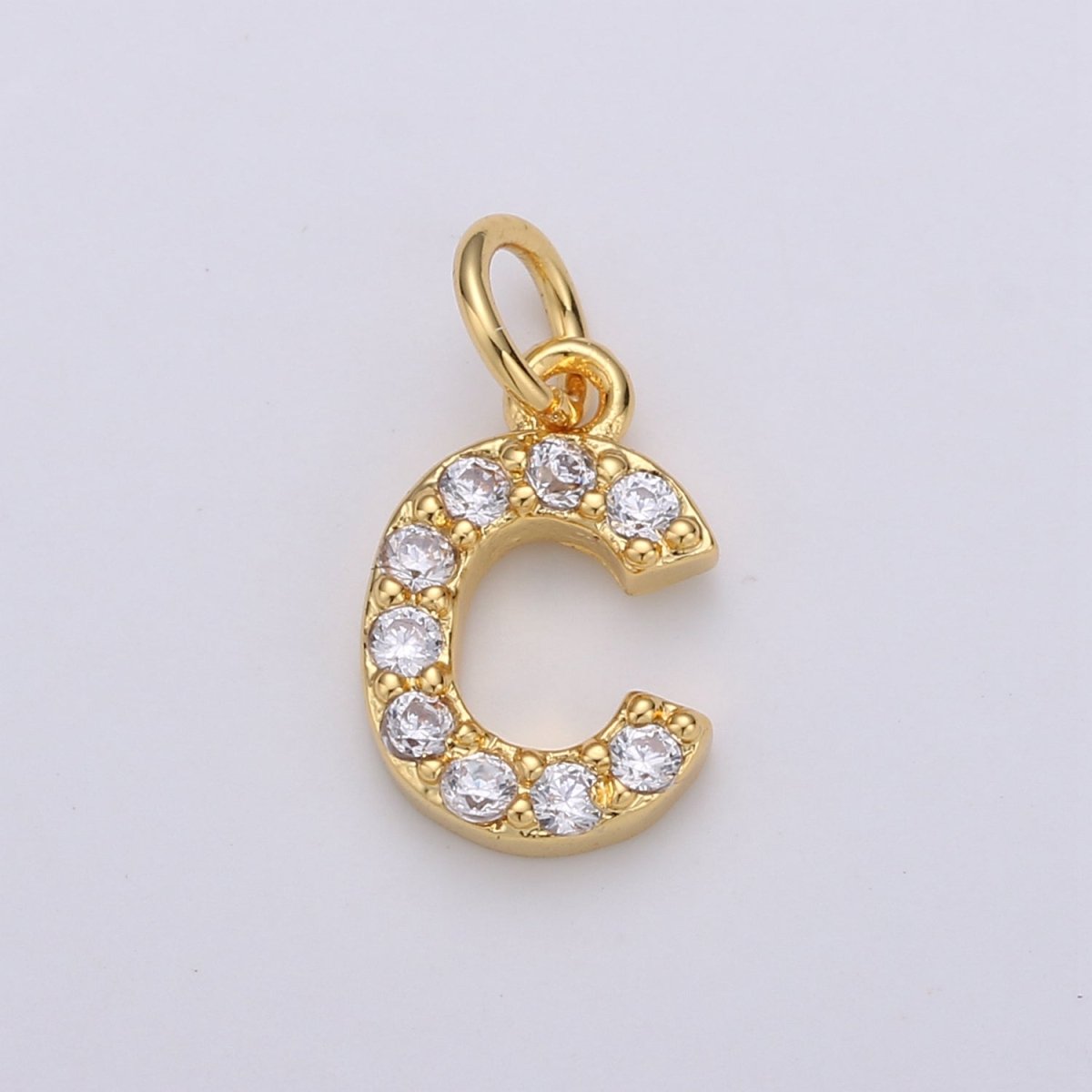 14k Gold Filled Tiny CZ Initial, Letter Alphabet Micro Pave charms Dainty Gold Cubic Pendant Charm for Necklace Bracelet Earring Add on A-099 to A-111