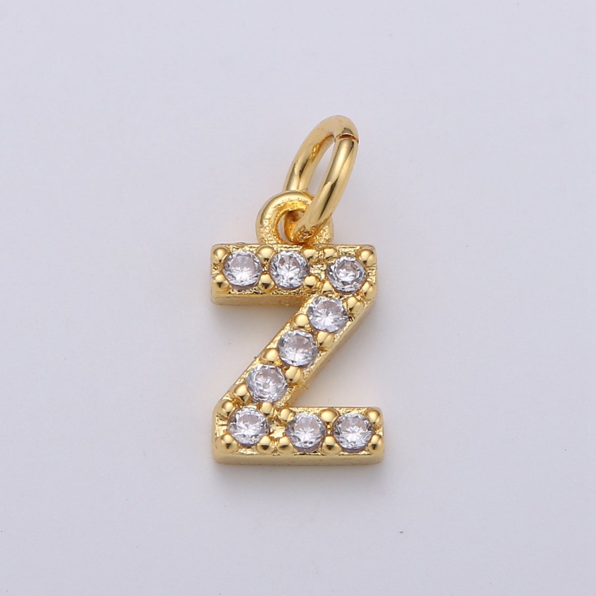 14k Gold Filled Tiny CZ Initial, Letter Alphabet Micro Pave charms Dainty Gold Cubic Pendant Charm for Necklace Bracelet Earring Add on A-099 to A-111