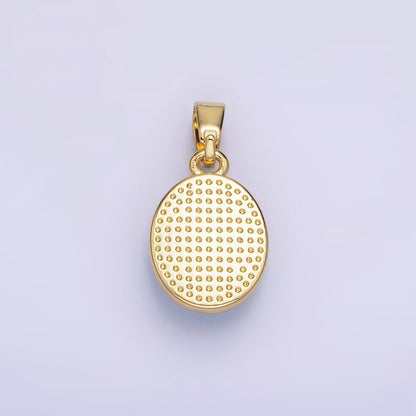 14K Gold Filled Turquoise Gemstone Oval Bezel Pendant | AH164