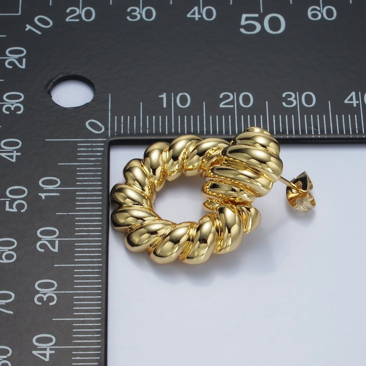14K Gold Filled Twist Croissant Open Drop Stud Earrings in Gold &amp; Silver | AE431 AE432
