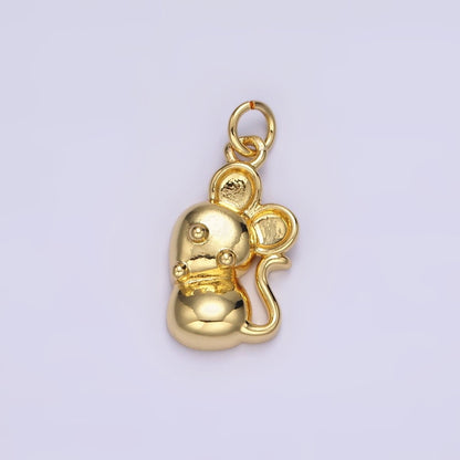 14K Gold Filled Walking, Sitting Mouse Mice Animal Charm | N1039 N1040