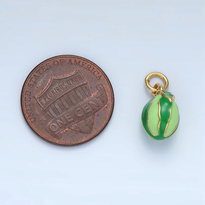 14K Gold Filled Watermelon Fruit Enamel Mini Charm | AG949