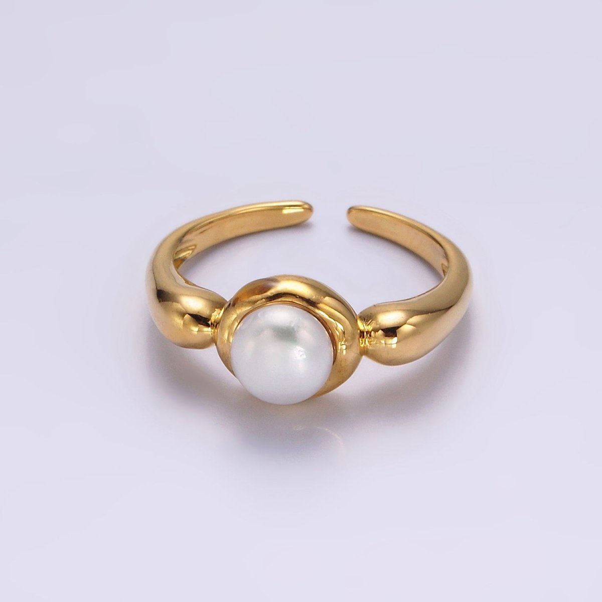 14K Gold Filled White, Pink Pearl Bubble Band Ring in Gold &amp; Silver | O664 - O667