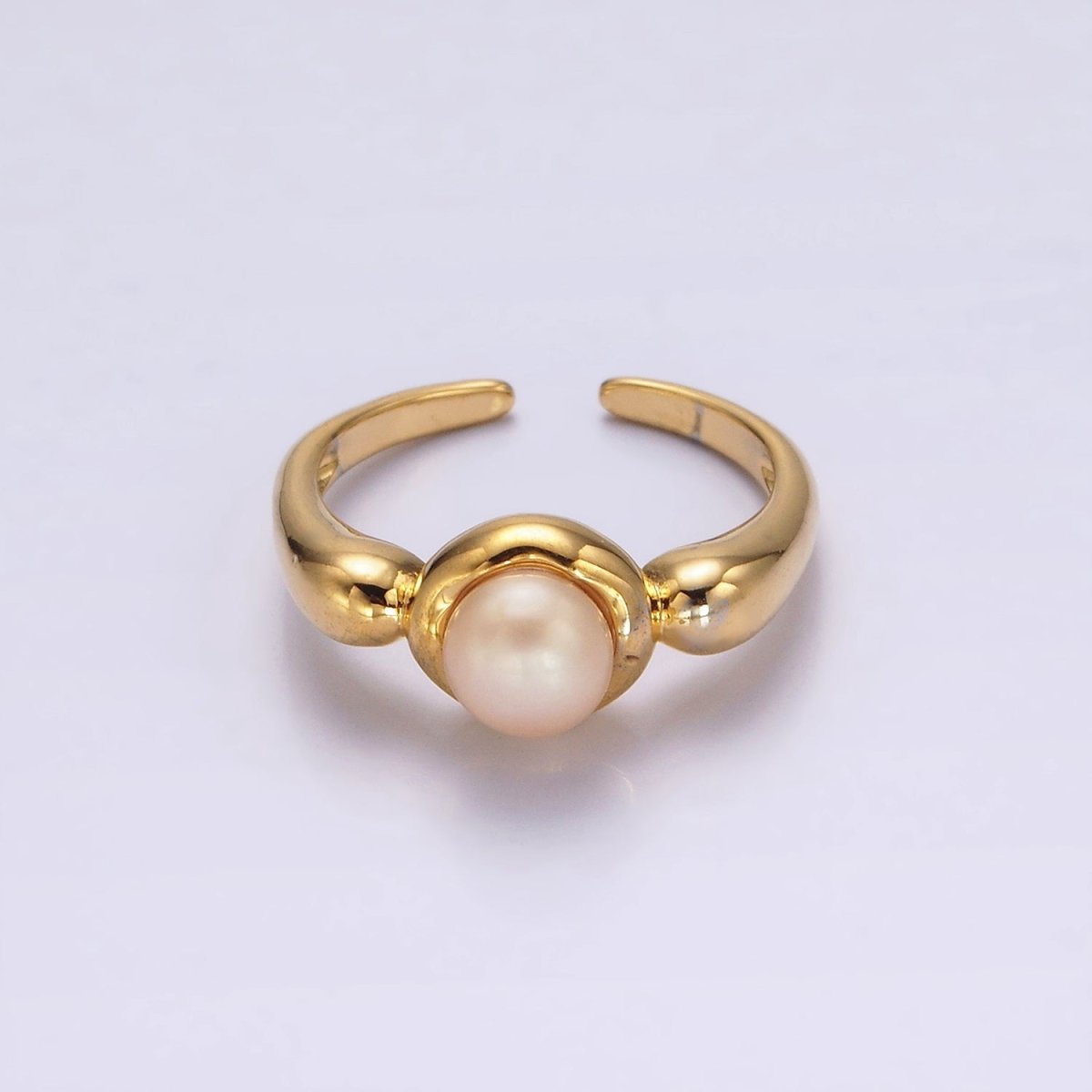 14K Gold Filled White, Pink Pearl Bubble Band Ring in Gold &amp; Silver | O664 - O667