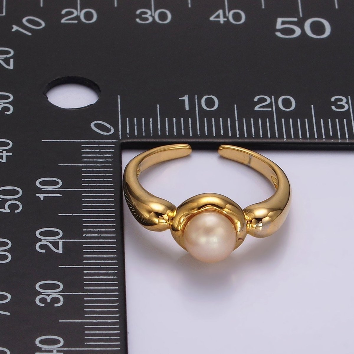 14K Gold Filled White, Pink Pearl Bubble Band Ring in Gold &amp; Silver | O664 - O667