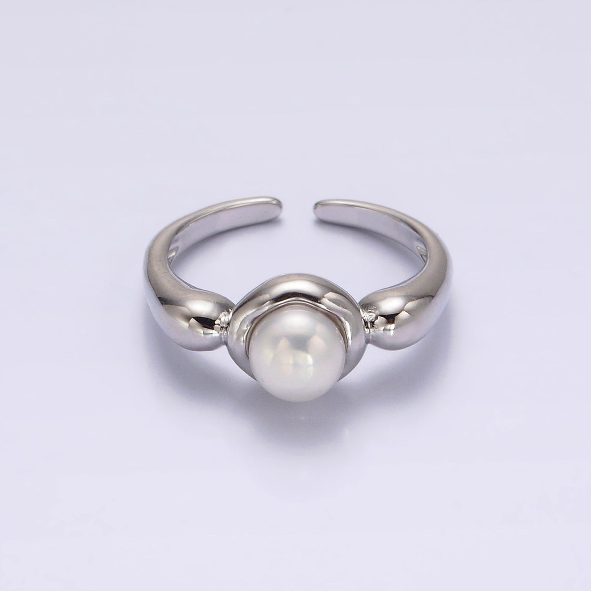 14K Gold Filled White, Pink Pearl Bubble Band Ring in Gold &amp; Silver | O664 - O667