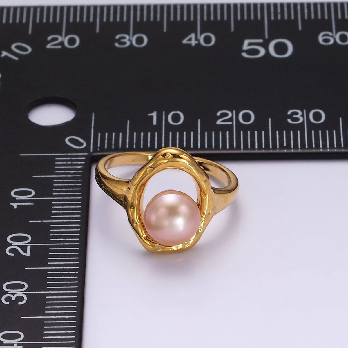 14K Gold Filled White, Pink Pearl Open Oblong Ring in Gold &amp; Silver | O1872 - O1875