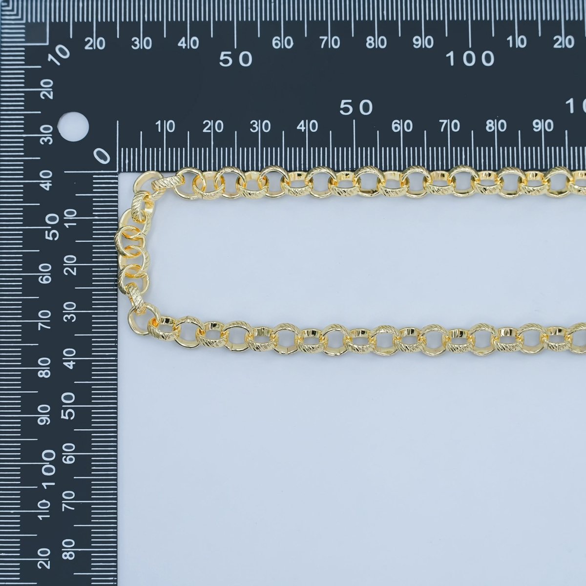 14K Gold Plated  Rolo Cable Chain by Yard, Gold Plated Cable Rolo Chain, Wholesale bulk Roll Chain for Jewelry Making, Thickness 2mm, ROLL-030 Clearance Pricing