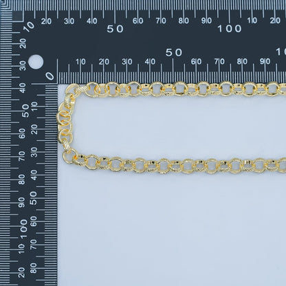 14K Gold Plated  Rolo Cable Chain by Yard, Gold Plated Cable Rolo Chain, Wholesale bulk Roll Chain for Jewelry Making, Thickness 2mm, ROLL-030 Clearance Pricing