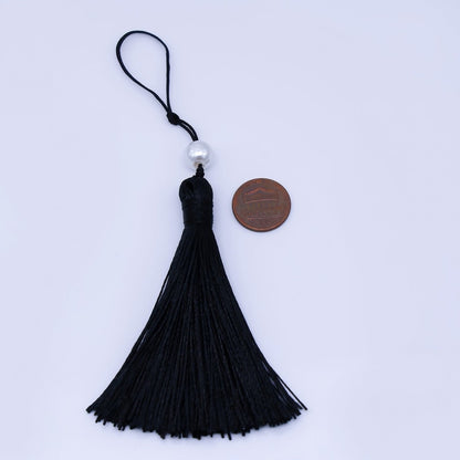 150mm Black Tassel Shell Pearl Keychain Accessories Fringe Jewelry | Z1493