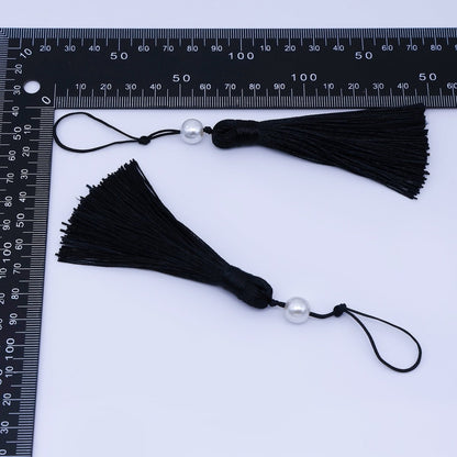 150mm Black Tassel Shell Pearl Keychain Accessories Fringe Jewelry | Z1493