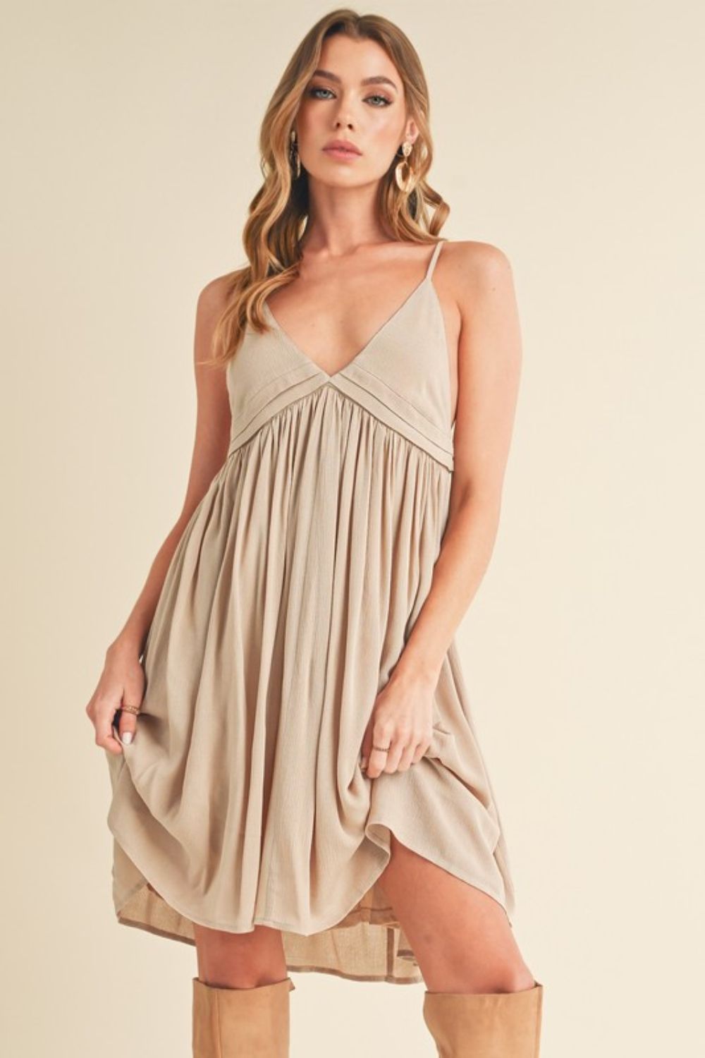 New Summer Ruched Plunge Mini Cami Dress For Women– Flattering, Comfortable, Sophisticated &amp; Alluring with a Sculpted Fit and Plunging Neckline for Special Occasions