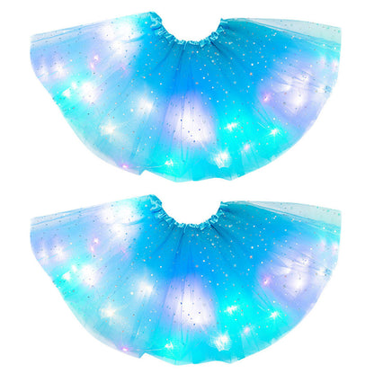 Magical &amp; Luminous  LED Princess Halloween Tutu Skirt Sequins Shiny Skirt