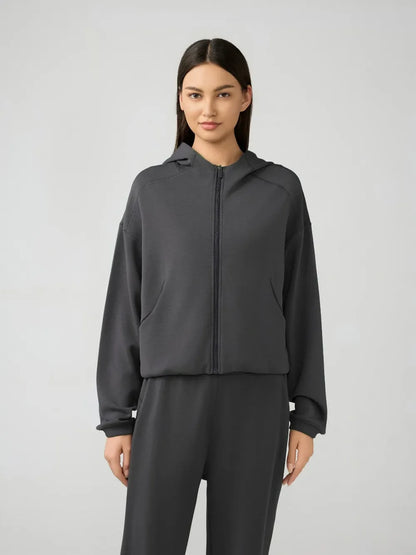 Millennia Zip Up Dropped Shouder Active Hooded