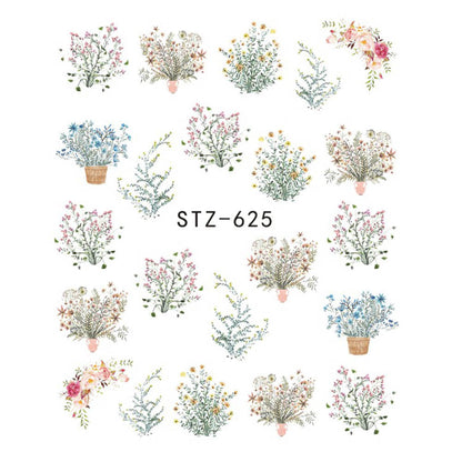 Butterfly Flower Water Transfer Decal Nail Sticker