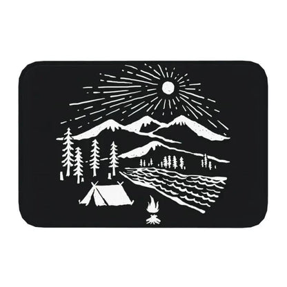 River Scenery Flocked Floor Mat Ground Protection Mat