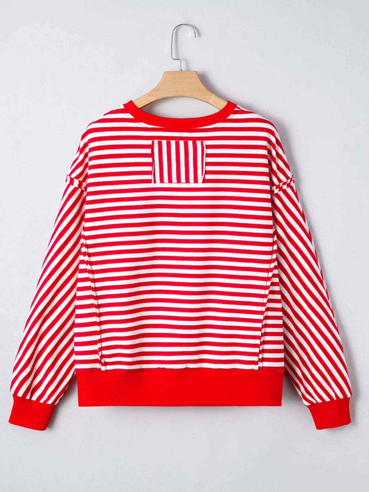 Stripe Holly Jolly Sequin Graphic Drop Shoulder Long Sleeve Top