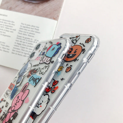 Cartoon bear and rabbit mobile phone case