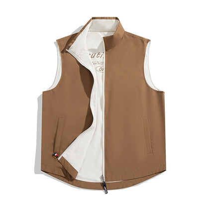 Color-block Reversible Vest Jacket