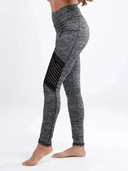 High-Waisted Pilates Leggings with Side Pockets &amp; Mesh Panels