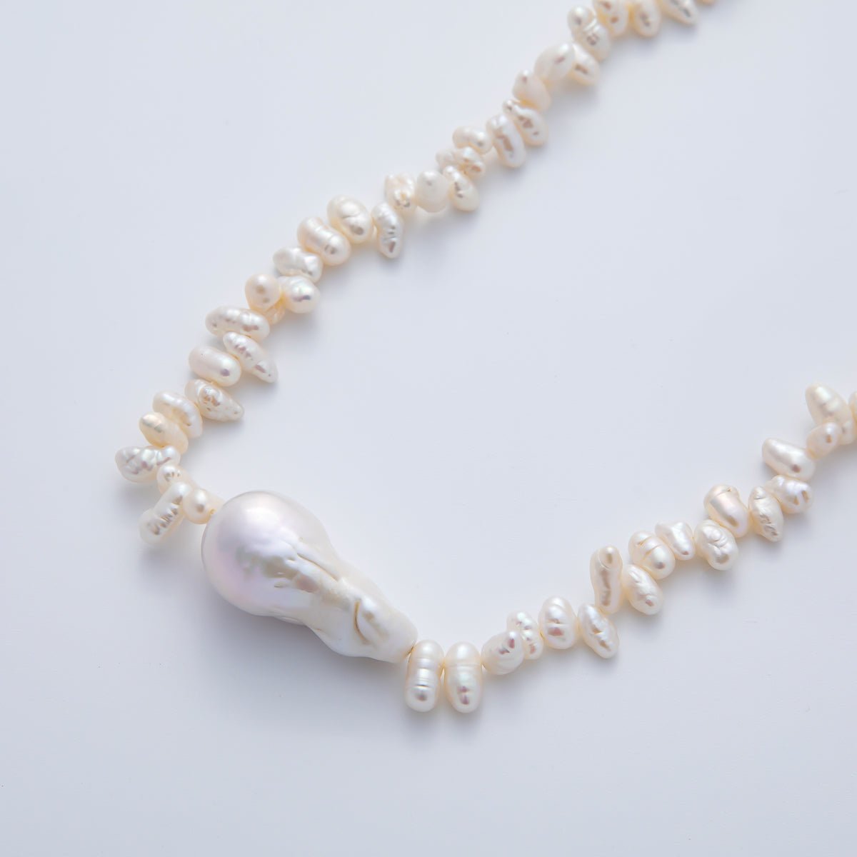 16K Gold Filled 16mm Freshwater Pearl Baroque 16 Inch Chain Necklace w. Extender | WA-03800