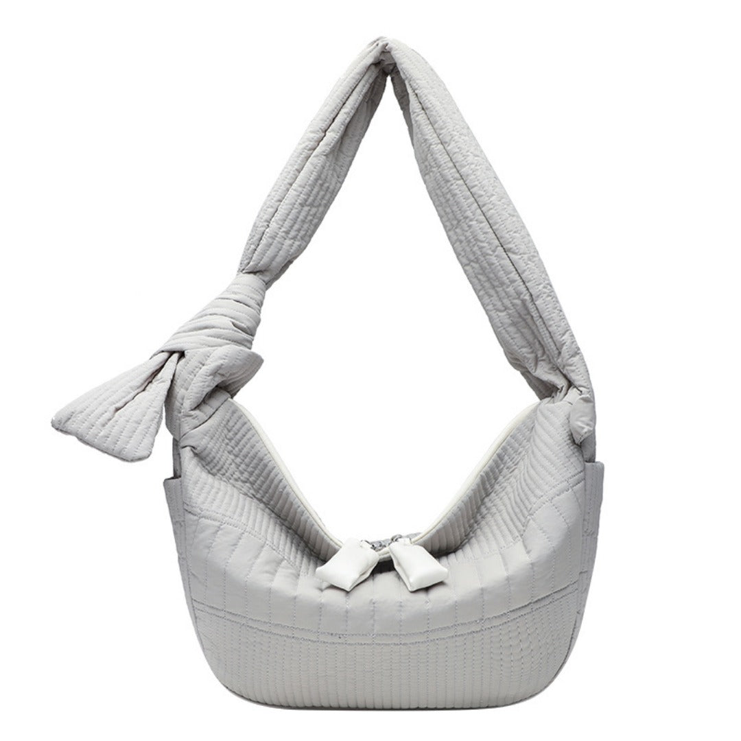 Elegant Folded Hobo Bag Ladies - Lightweight Large Capacity Shoulder Bag &amp; Casual Cloth Crossbody Bag