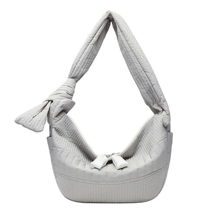 Elegant Folded Hobo Bag Ladies - Lightweight Large Capacity Shoulder Bag &amp; Casual Cloth Crossbody Bag