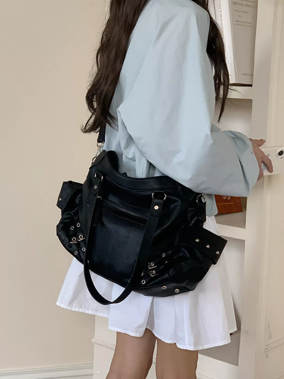 Rivet Decor Crossbody Bag