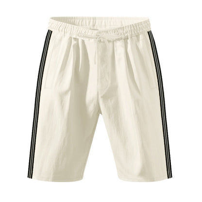 Mens Beach Outdoor Sports Shorts Breathable Striped Casual Cropped Trousers