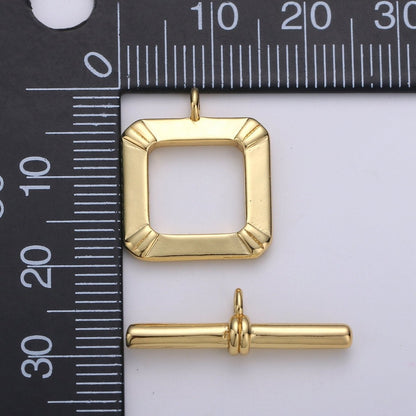 15mm 14K Gold Filled Toggle Clasp Square ot Clasp for Jewelry Making Supply K-829