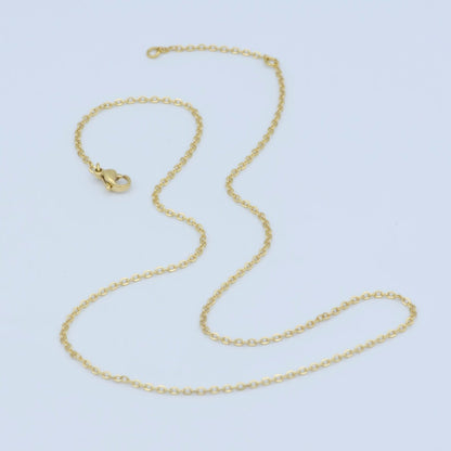 1.5mm Dainty Cable 18 Inch Layering Chain Necklace w. Extender | WA-193 Clearance Pricing