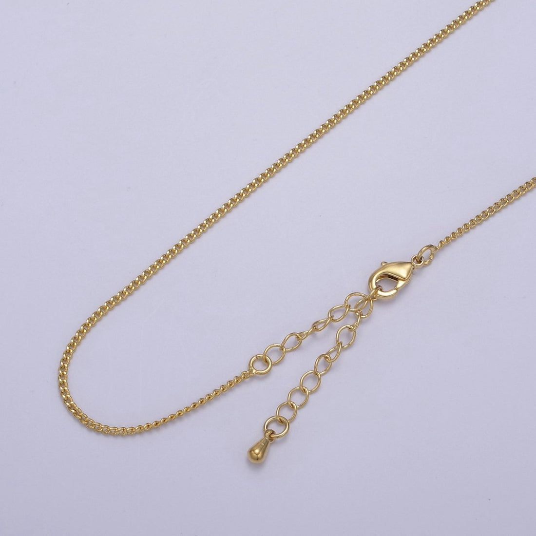 1.5mm Dainty Curb Chain 18 Inch Layering Necklace w. Extender in Silver &amp; Gold | WA-435 WA-730 Clearance Pricing