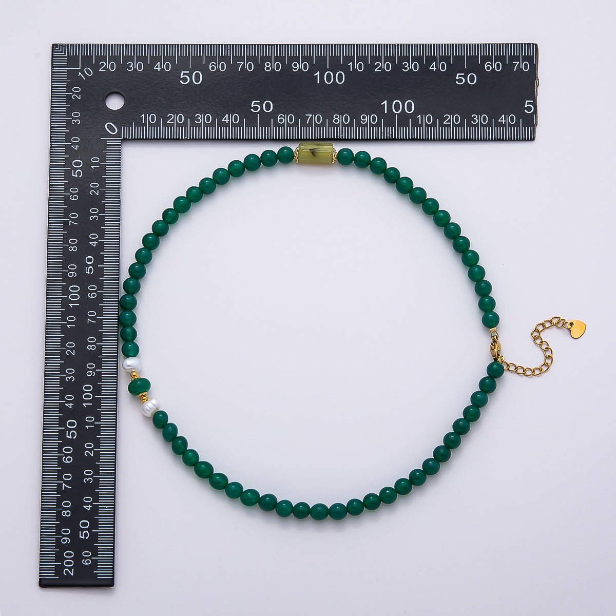 Stainless Steel 8mm Round Bead Gemstone 16 inch Necklace w 2 Inch Extender | WA-04460 ~ WA-04465
