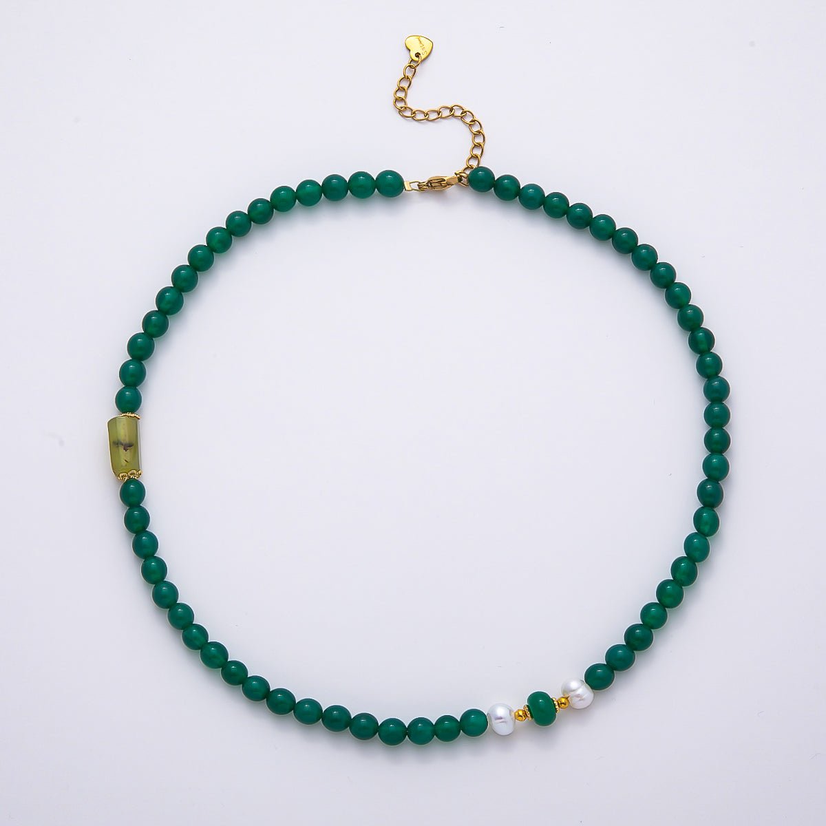 Stainless Steel 8mm Round Bead Gemstone 16 inch Necklace w 2 Inch Extender | WA-04460 ~ WA-04465