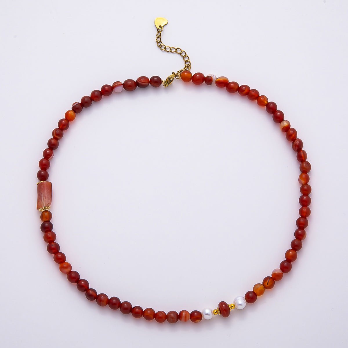 Stainless Steel 8mm Round Bead Gemstone 16 inch Necklace w 2 Inch Extender | WA-04460 ~ WA-04465