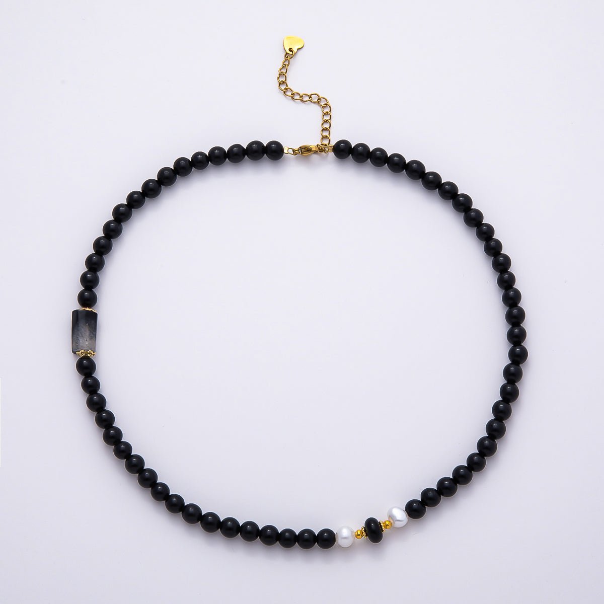 Stainless Steel 8mm Round Bead Gemstone 16 inch Necklace w 2 Inch Extender | WA-04460 ~ WA-04465
