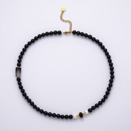 Stainless Steel 8mm Round Bead Gemstone 16 inch Necklace w 2 Inch Extender | WA-04460 ~ WA-04465