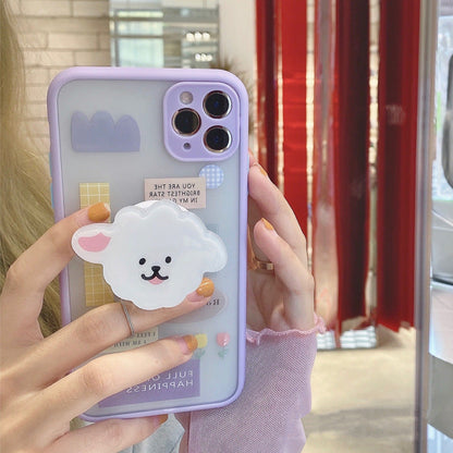Apple Phone Case with Bracket Frosted Finish