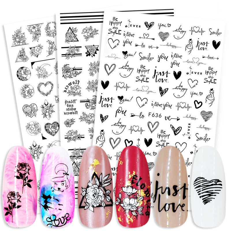 Summer Flowers &amp; Love Nail Stickers