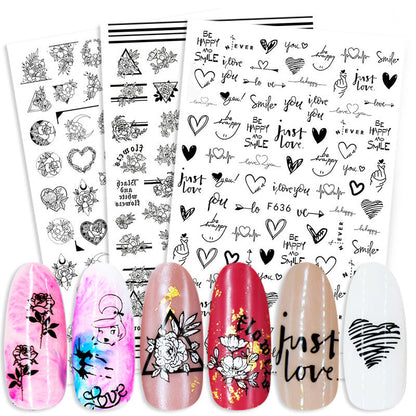Summer Flowers &amp; Love Nail Stickers