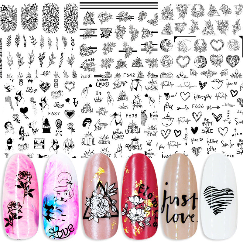 Summer Flowers &amp; Love Nail Stickers