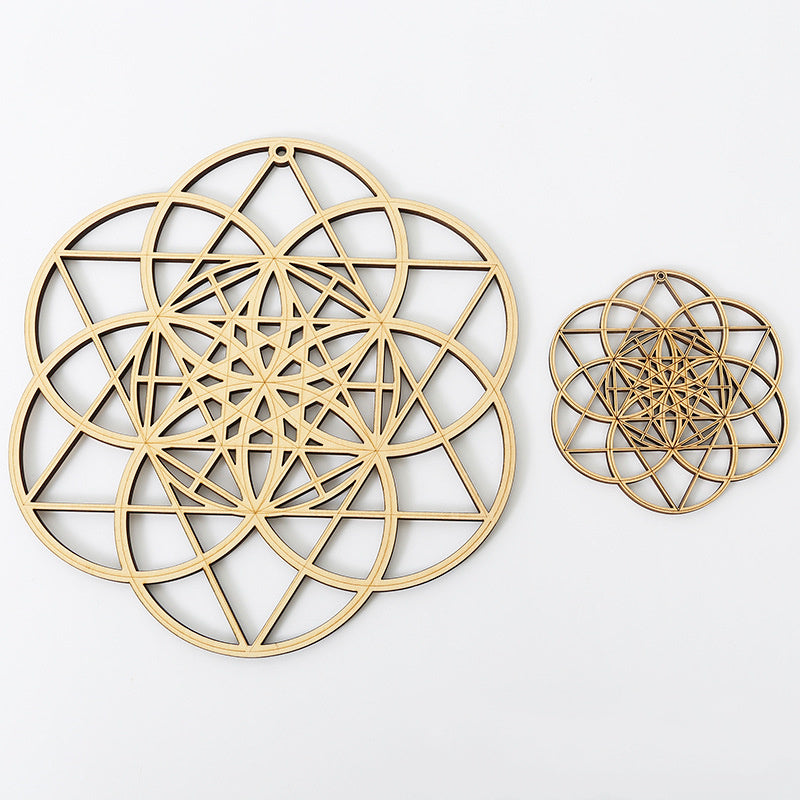 Wooden Geometric Wall Art, Meditation Decor