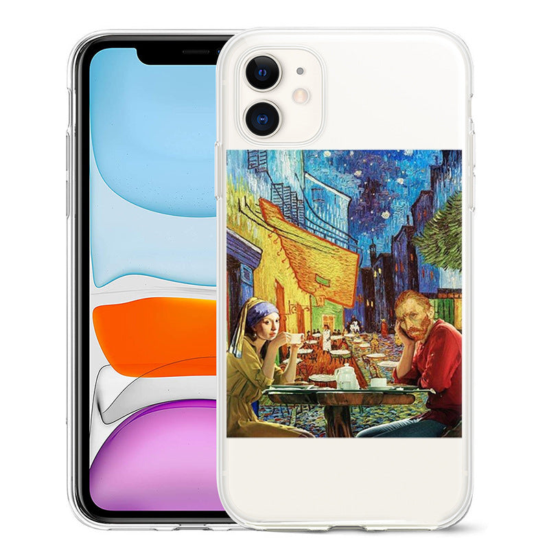 Compatible with Apple, Compatible with Apple , Suitable For Iphone12 Cross-Border Van Gogh Apple Xs Art Student Art Oil Painting Mobile Phone Case Art Phone Case
