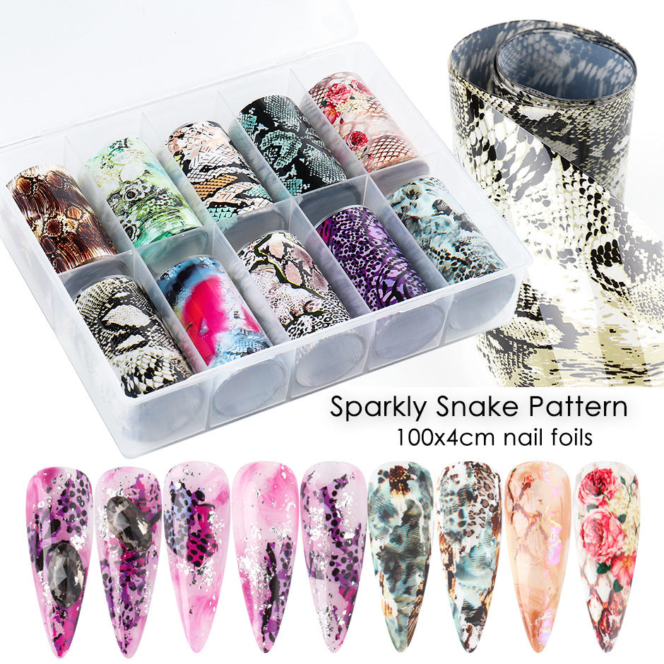 Nail Art Sticker Snake Skin Animal Grain Star