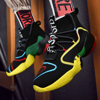 New Flying Knit Socks High-Top Men&