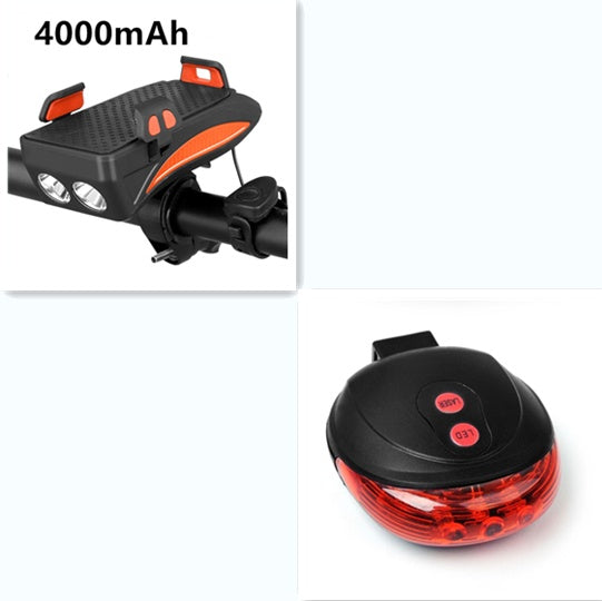Bike Phone Holder with Charger, Bell, and Light